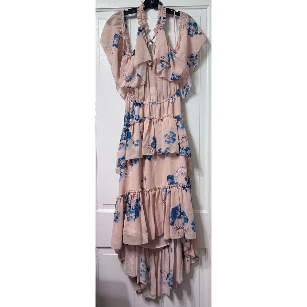 NWT Ulla Johnson Nude Floral Cold Shoulder Valentine Maxi Dress Size 4 - Picture 5 of 16